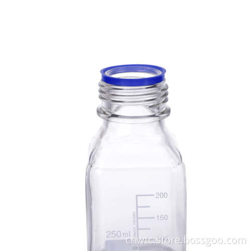Clear Brown Glass Reagent Bottle with Wide Mouth and Ground Stopper